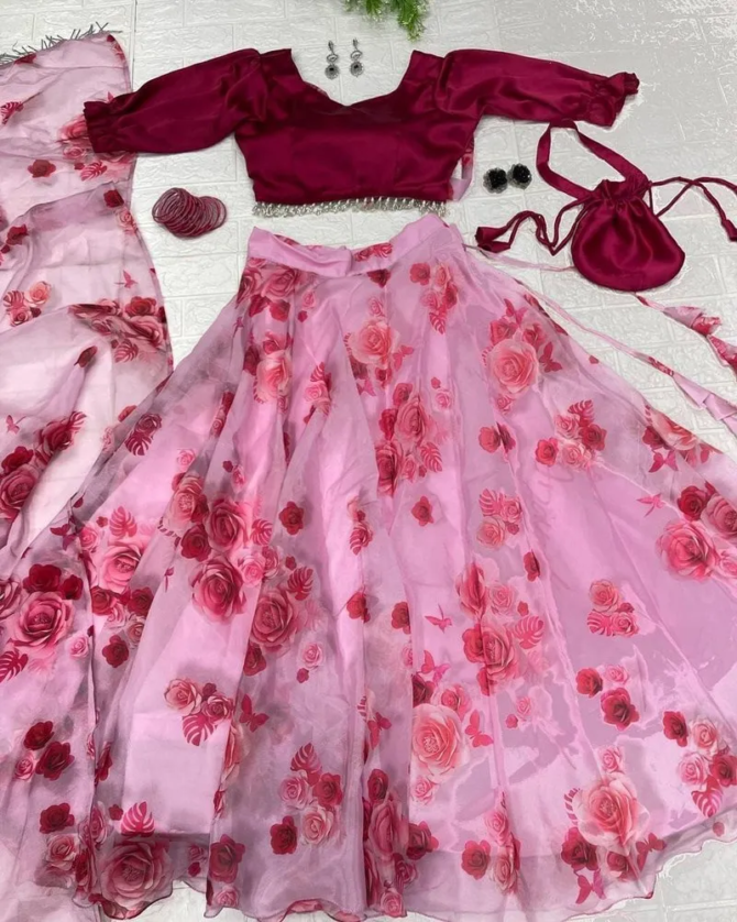 Womens Semi Stiched  Lehenga Choli's